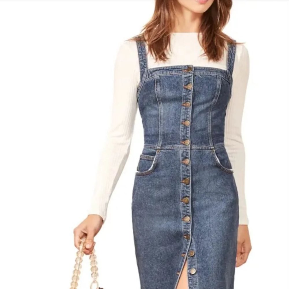 Reformation Camille Denim Dress 4 Kasai
